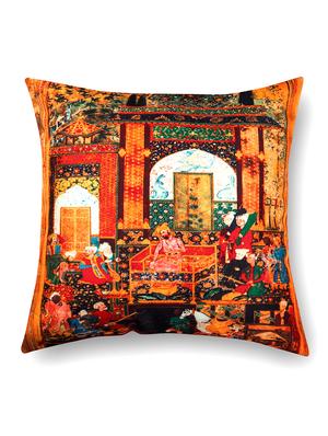 orange cotton printed cushion cover (set of 2) - 11599536 - Standard Image - 3