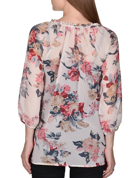 pink georgette regular top - 11601804 - Zoom Image - 3
