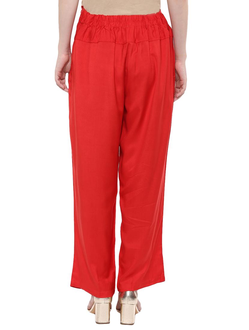 red viscose palazzos - 11609794 - Zoom Image - 3