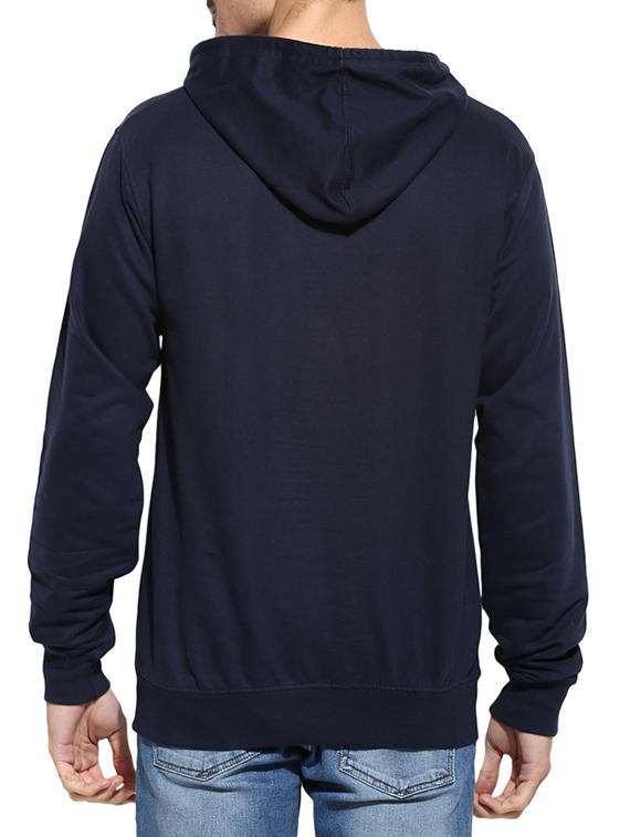 navy blue chest printed sweatshirt - 11614403 - Zoom Image - 3