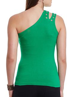 embellished single shoulder top - 11615650 - Standard Image - 3