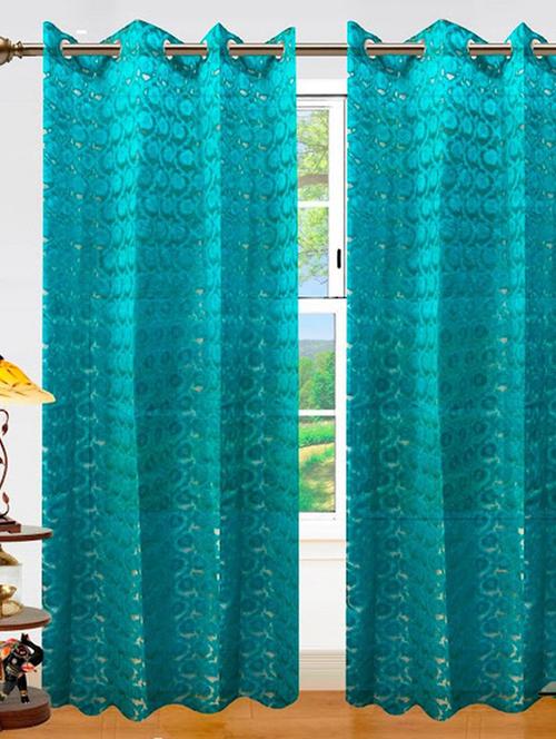 dekor world zari leaf shree curtain-set of 2 - 11625166 - Very Small Image - 1