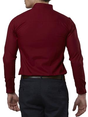solid maroon cotton formal shirt - 11632492 - Standard Image - 3