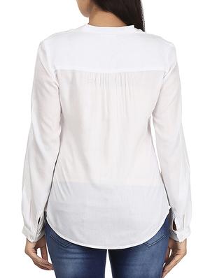 white solid viscose shirt - 11639593 - Standard Image - 3