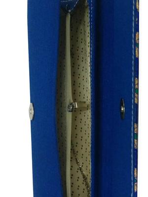 blue embellished silk ethnic clutch - 11667939 - Standard Image - 3