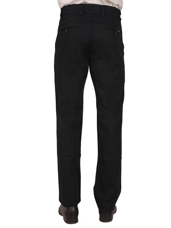 solid black cotton formal trouser - 11668678 - Zoom Image - 3