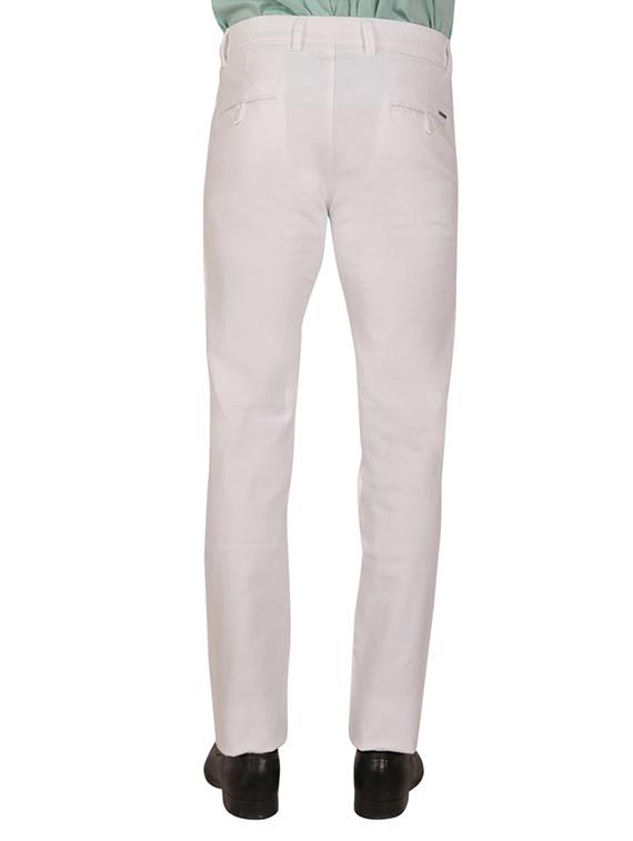 solid white cotton formal trouser - 11668680 - Zoom Image - 3