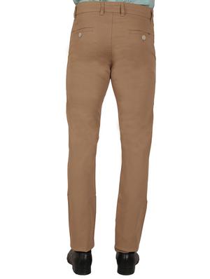 solid brown cotton formal trouser - 11668683 - Standard Image - 3