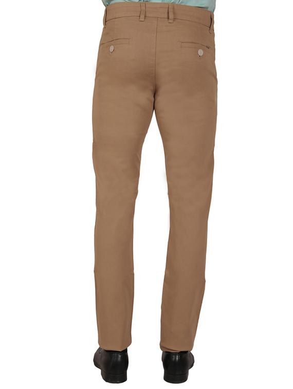 solid brown cotton formal trouser - 11668683 - Zoom Image - 3