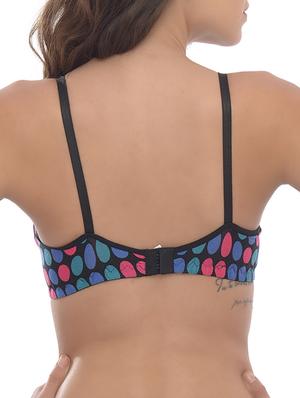 blue printed cotton regular bra - 11672213 - Standard Image - 3
