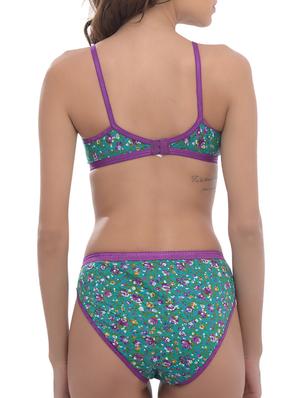 blue cotton bra and panty set - 11672246 - Standard Image - 3