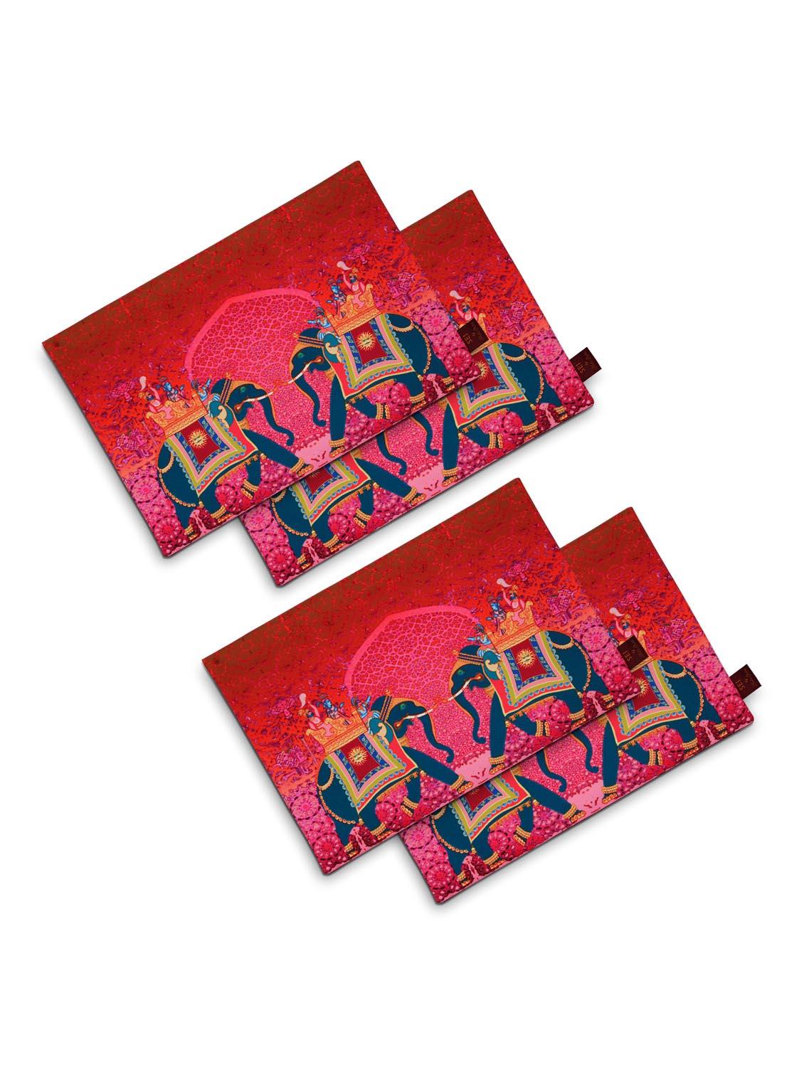 set of 4 red cotton placemat - 11696488 - Zoom Image - 3