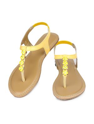 yellow embellished sandal - 11696520 - Standard Image - 3