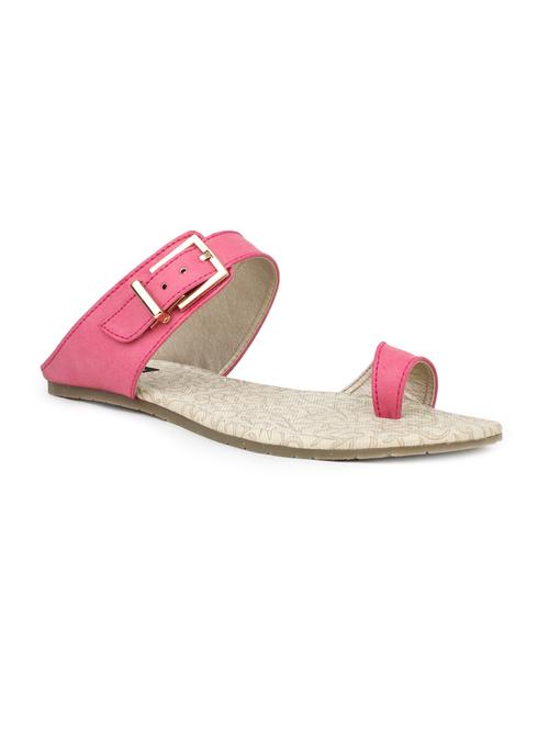 pink suede one toe sandals - 11697055 - Standard Image - 1