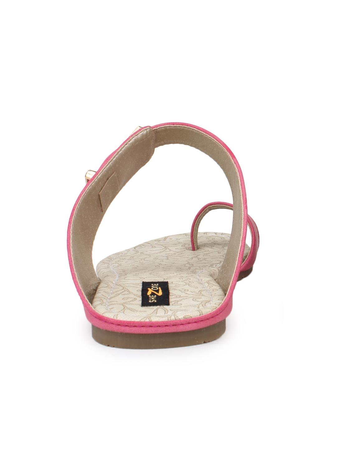 pink suede one toe sandals - 11697055 - Zoom Image - 3