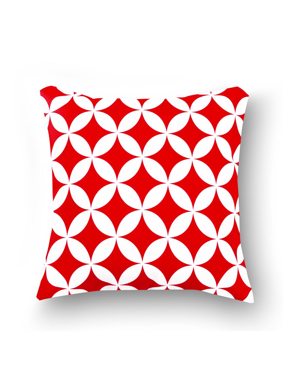 red cotton set of 3 cushion covers - 11697425 - Zoom Image - 3