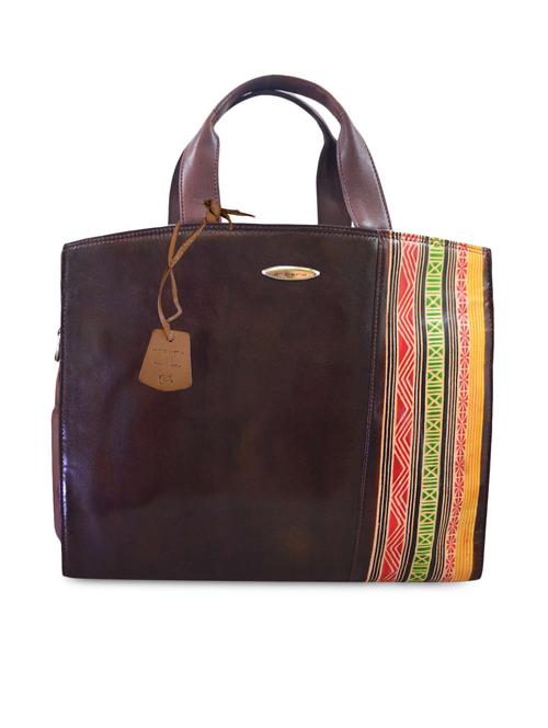 Brown leather laptop bag - 1170153 - Very Small Image - 1