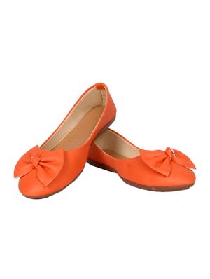 solid orange leatherette embellished ballerina - 11703542 - Standard Image - 3