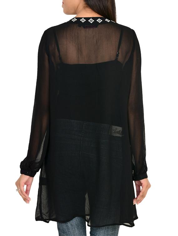 tassel tie-up embroidered tunic - 11707180 - Zoom Image - 3