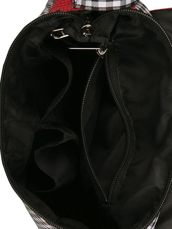 red leatherette check printed sling bag - 11734883 - Zoom Image - 3