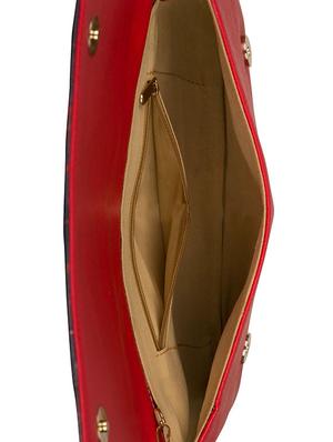 red leatherette printed clutch - 11734918 - Standard Image - 3