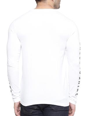white cotton printed sleeve t-shirt - 11734959 - Standard Image - 3