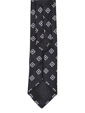 Black textured microfibre neck tie - 11740202 - Standard Image - 3