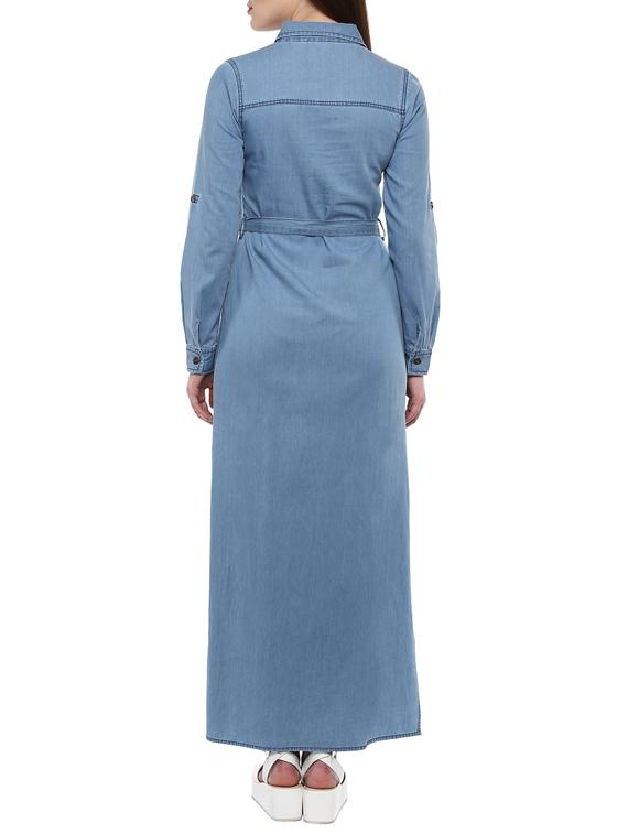 solid light blue denim dress - 11741497 - Zoom Image - 3