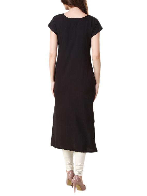 multi colored crepe straight kurta - 11747686 - Zoom Image - 3