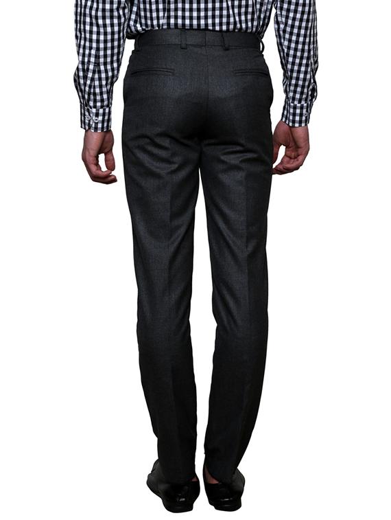 black polyester flat front trousers formal - 11764057 - Zoom Image - 3