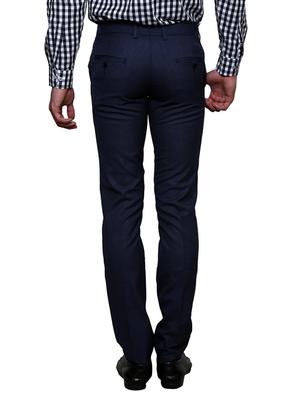blue polyester flat front trousers formal - 11764058 - Standard Image - 3