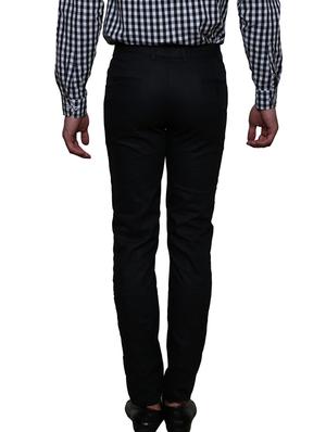 black linen flat front trousers formal - 11764064 - Standard Image - 3