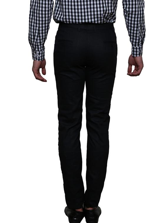 black linen flat front trousers formal - 11764064 - Zoom Image - 3