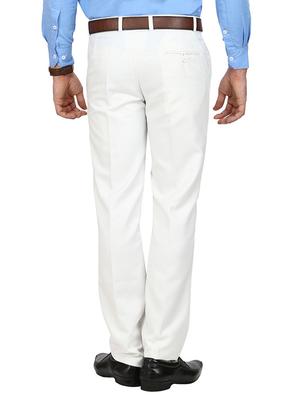 white polyester flat front trousers formal - 11764075 - Standard Image - 3