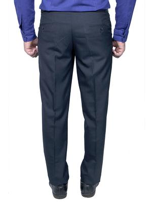 navy blue 100% viscose flat front trousers formal - 11764080 - Standard Image - 3