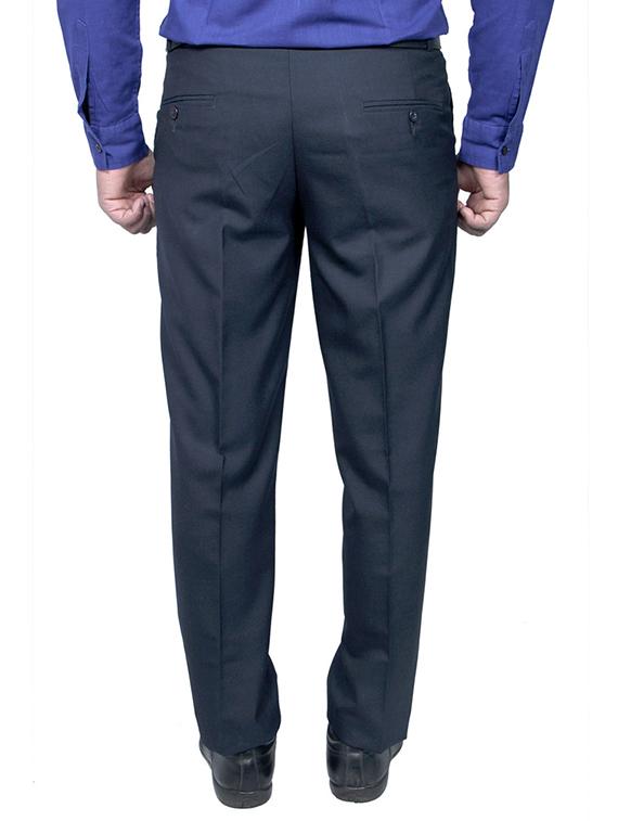 navy blue 100% viscose flat front trousers formal - 11764080 - Zoom Image - 3
