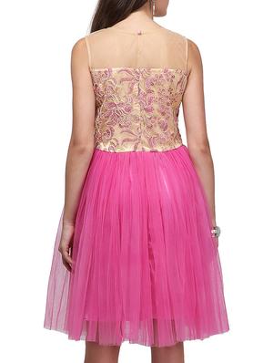 lace detail gathered flared dress - 11774854 - Standard Image - 3