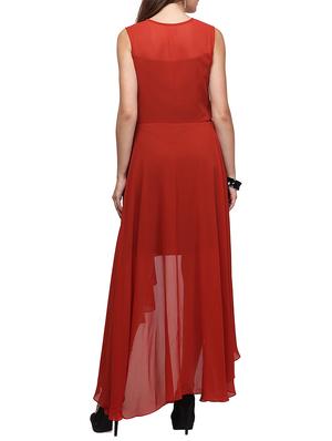 round neck high-low dress - 11774872 - Standard Image - 3