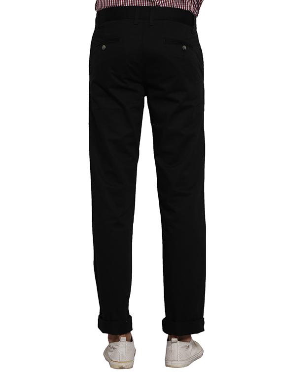 black cotton chinos casual trousers - 11789020 - Zoom Image - 3