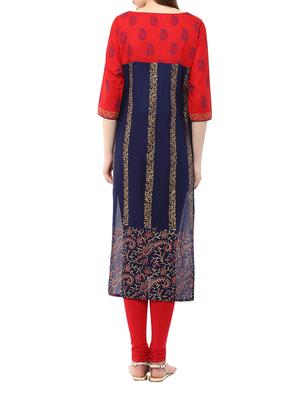 block printed straight kurta - 11789246 - Standard Image - 3