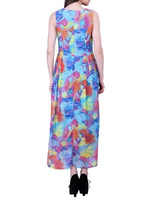 blue printed chiffon maxi dress - 11792403 - Standard Image - 3