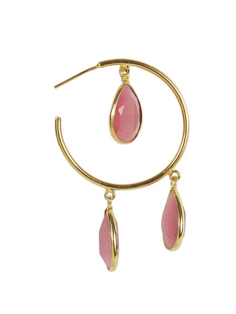 pink metal hoop earrings - 11807486 - Zoom Image - 3