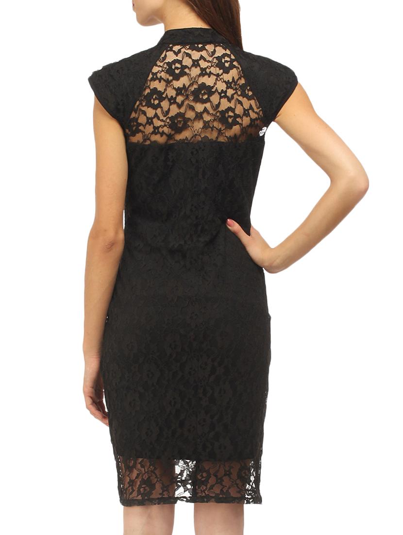 keyhole neck laced sheath dress - 11820893 - Zoom Image - 3