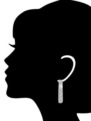 silver metal hoop earring - 11835356 - Standard Image - 3