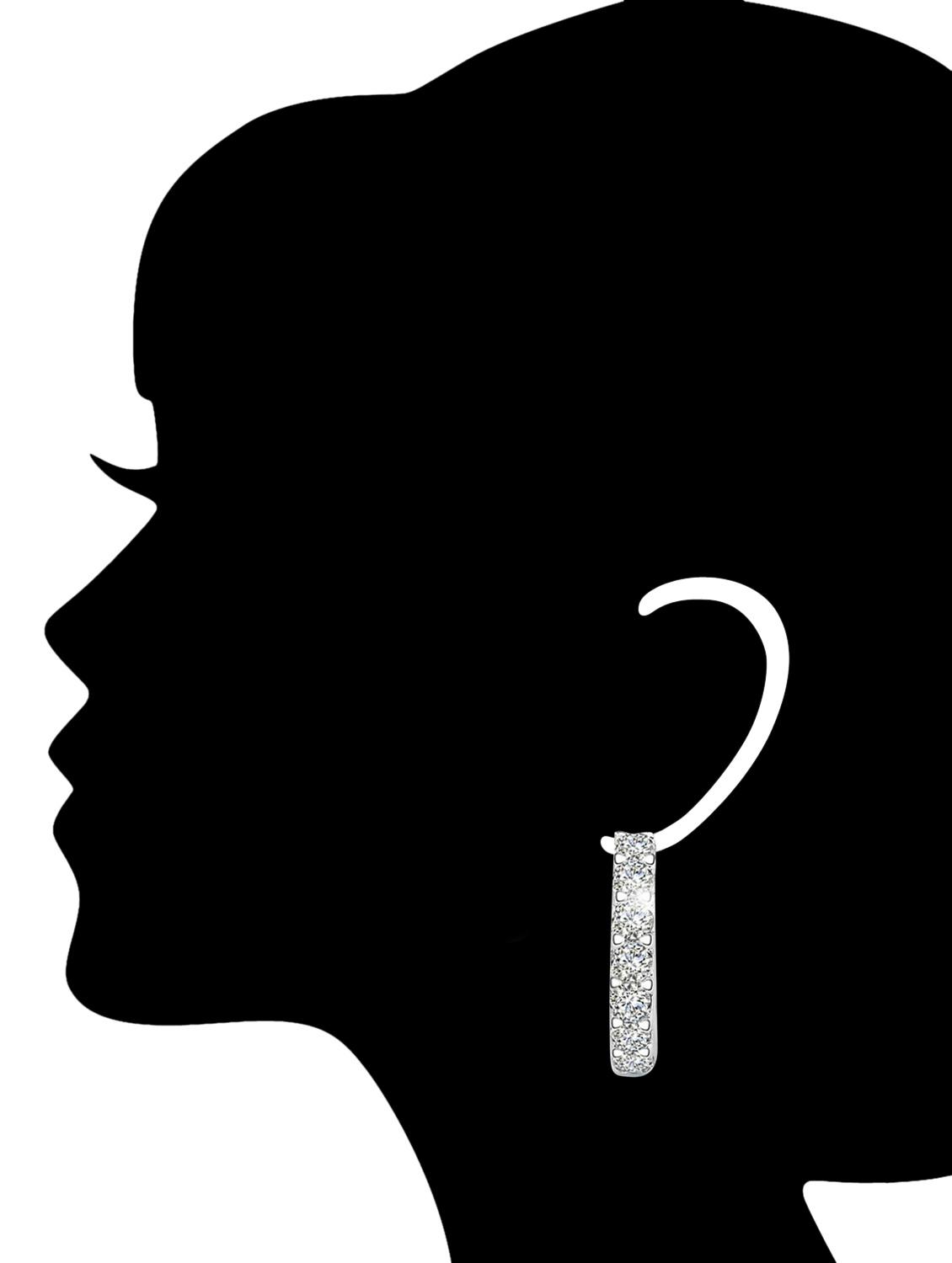 silver metal hoop earring - 11835356 - Zoom Image - 3