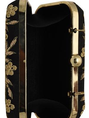 black embellished polyester box clutch - 1185999 - Standard Image - 3