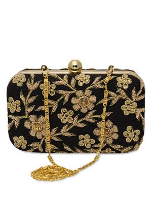 black embellished polyester box clutch - 1185999 - Standard Image - 6