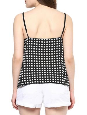 a-line checkered crepe cami top - 11864178 - Standard Image - 3