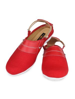 red canvas slip on casual shoes - 11866265 - Standard Image - 3