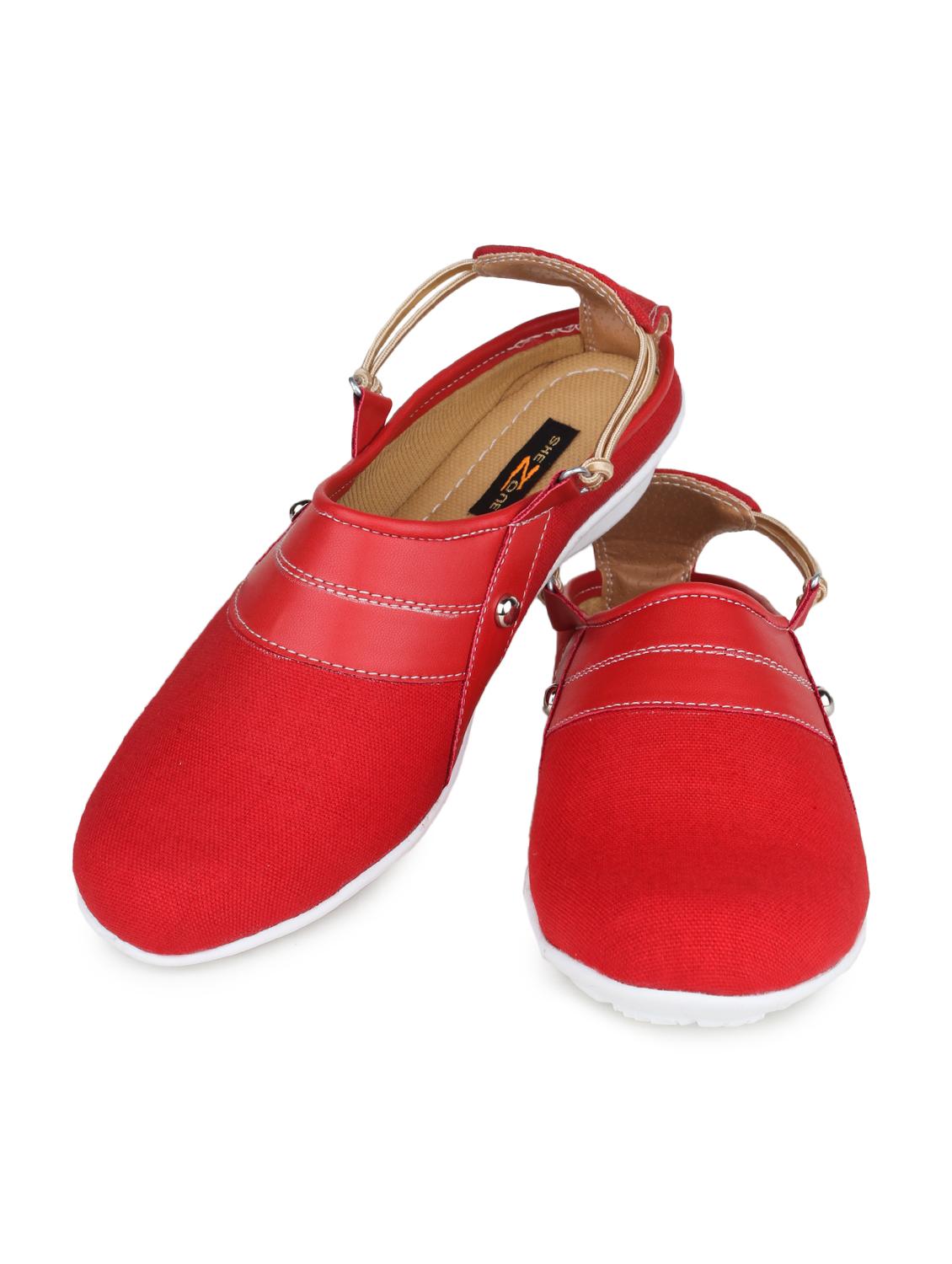 red canvas slip on casual shoes - 11866265 - Zoom Image - 3